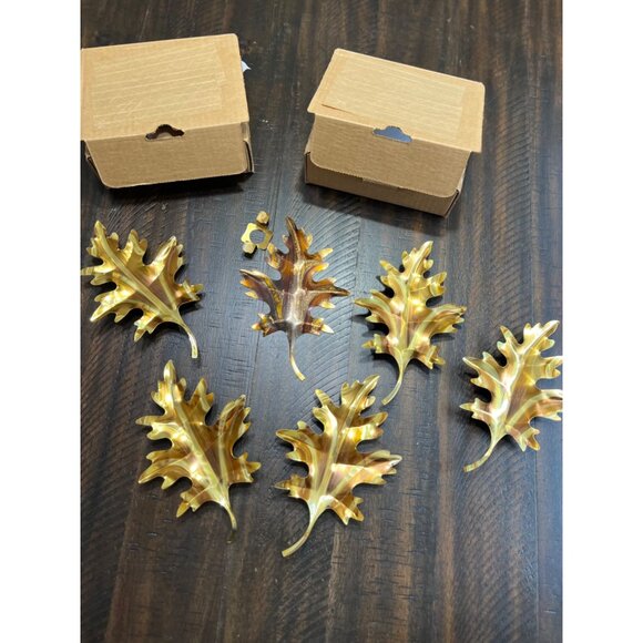 Set Of 6 Vintage Oak Leaf Curtain Tiebacks - Picture 5 of 5